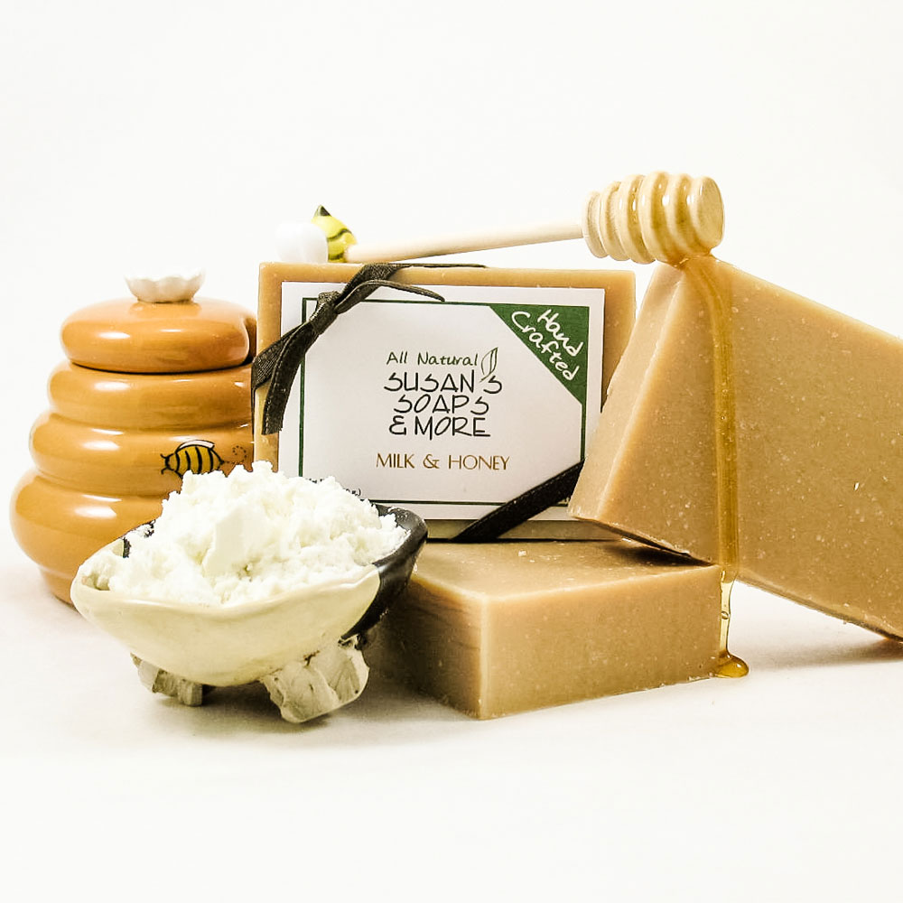 Milk and Honey Soap can be used on the face and body.